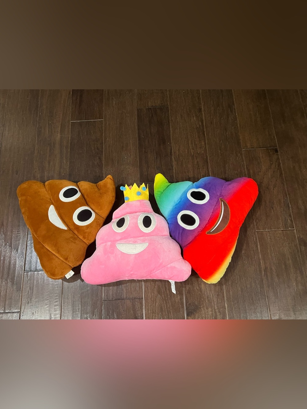 3 Poop emoji Plush Pillows